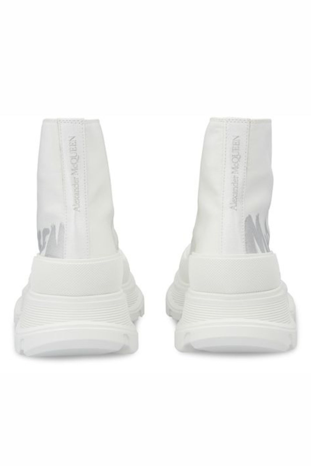 Alexander McQueen Tread Slick Boots White graffiti