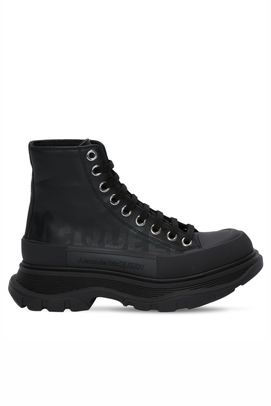 Alexander McQueen Tread Slick Boot Graffiti Black Women's