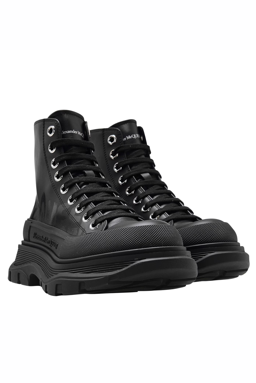 Alexander McQueen Tread Slick Boot Graffiti Black Women's