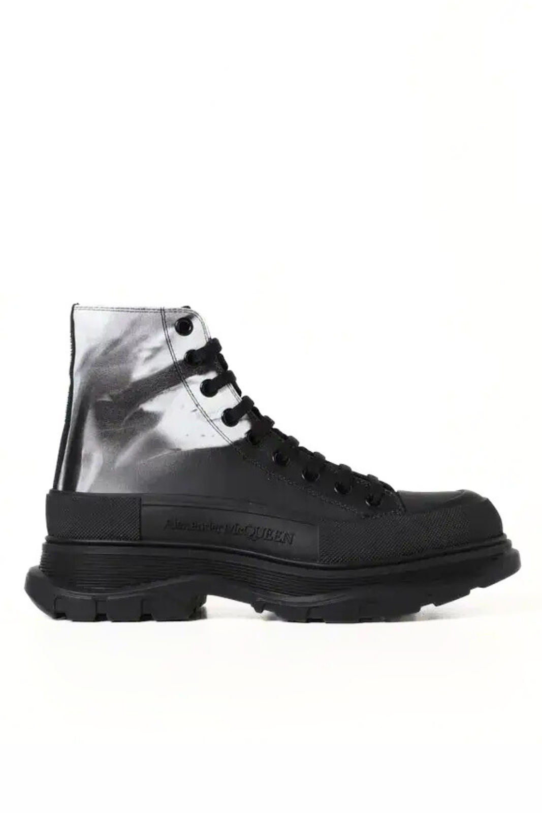 Alexander McQueen Tread Slick Boot Solarised Flower - Black