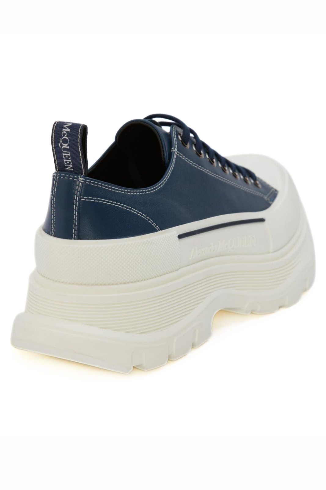 Alexander McQueen Womens Tread Slick Lace Up Shoes Denim Blue