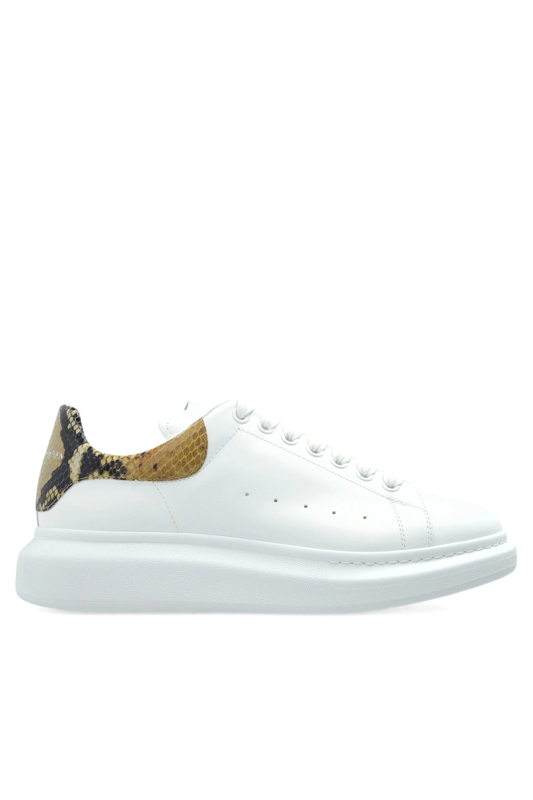 Alexander McQueen Tread Slick snakeskin-embellished men sneakers White Brown