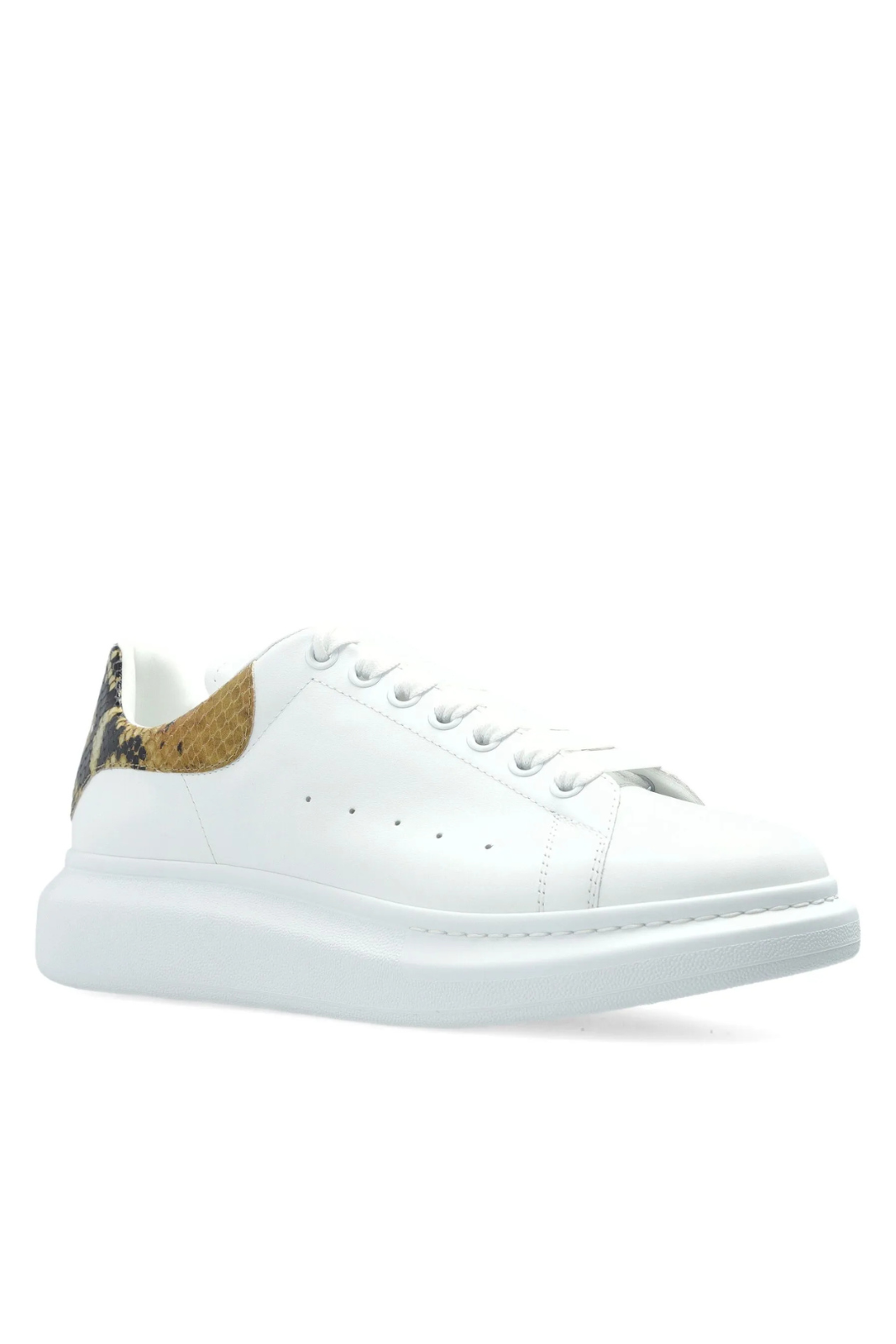 Alexander McQueen Tread Slick snakeskin-embellished men sneakers White Brown