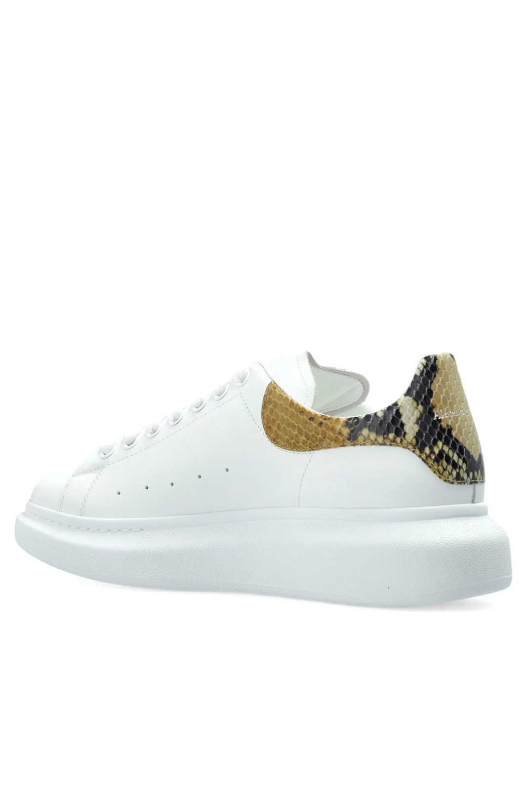 Alexander McQueen Tread Slick snakeskin-embellished women sneakers White Brown