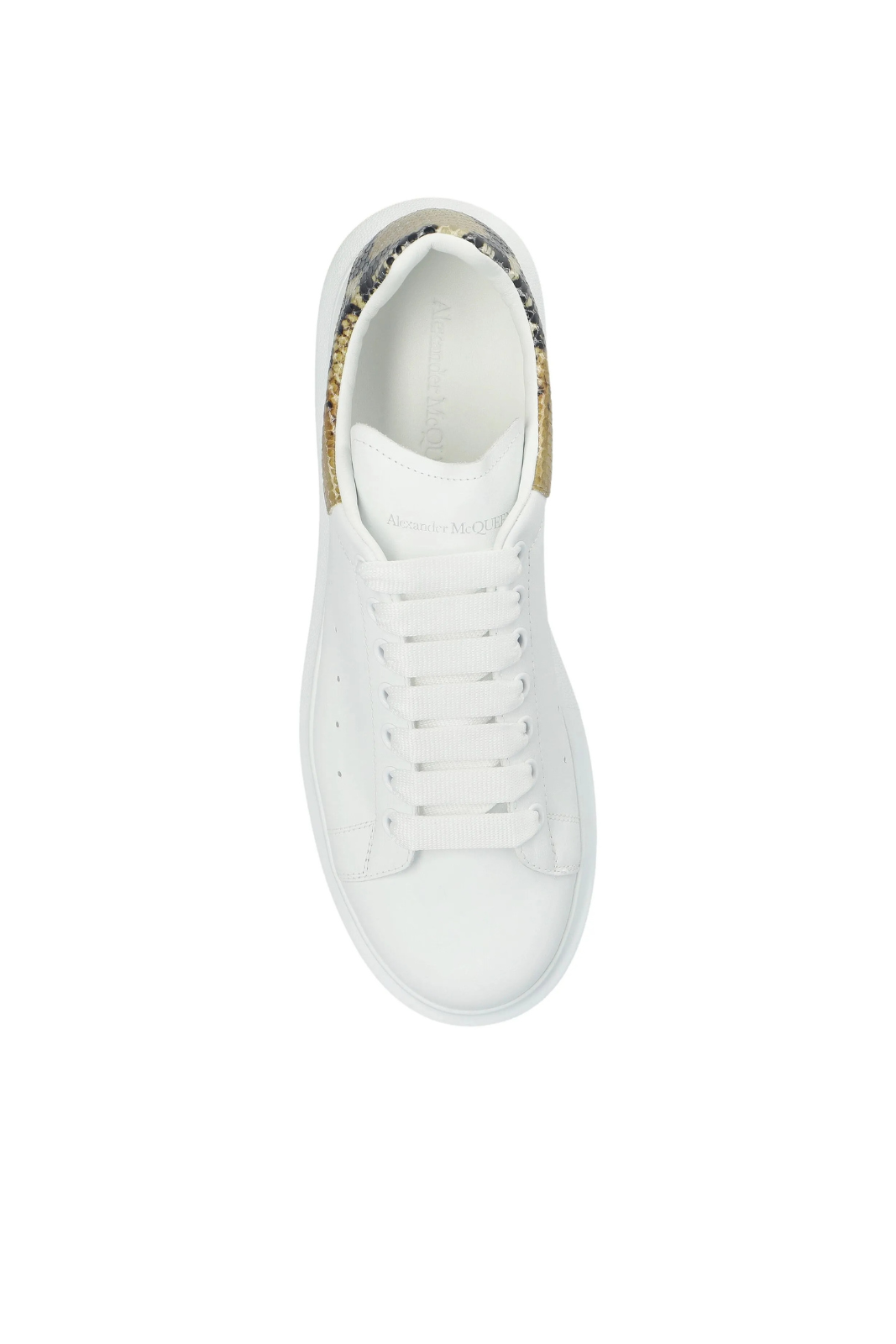 Alexander McQueen Tread Slick snakeskin-embellished women sneakers White Brown