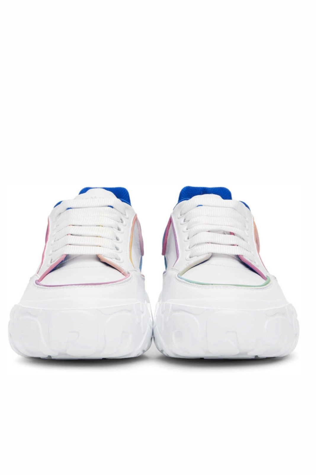 Alexander McQueen White Blue Court Sneakers