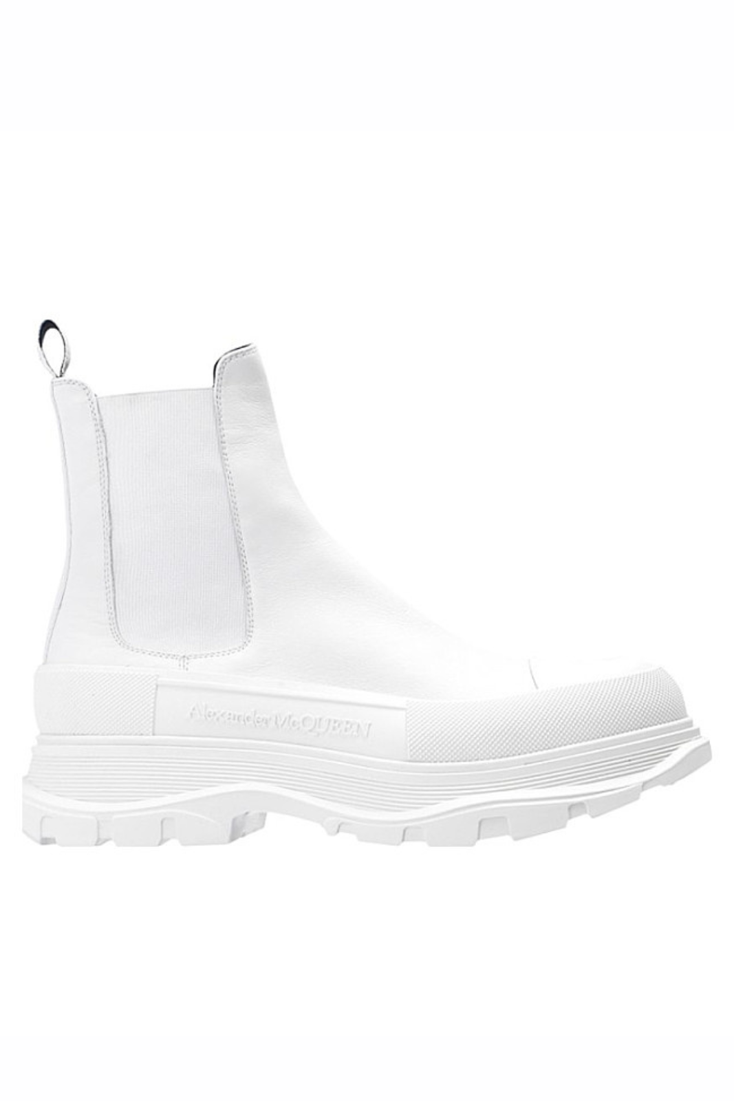 Alexander McQueen White Chelsea boots with chunky sole