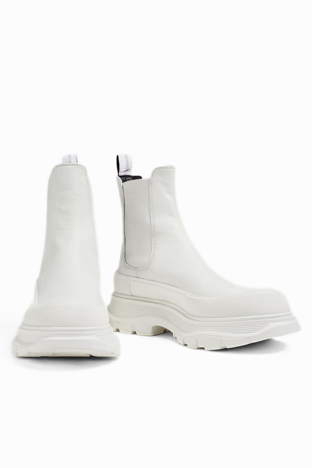 Alexander McQueen White Chelsea boots with chunky sole