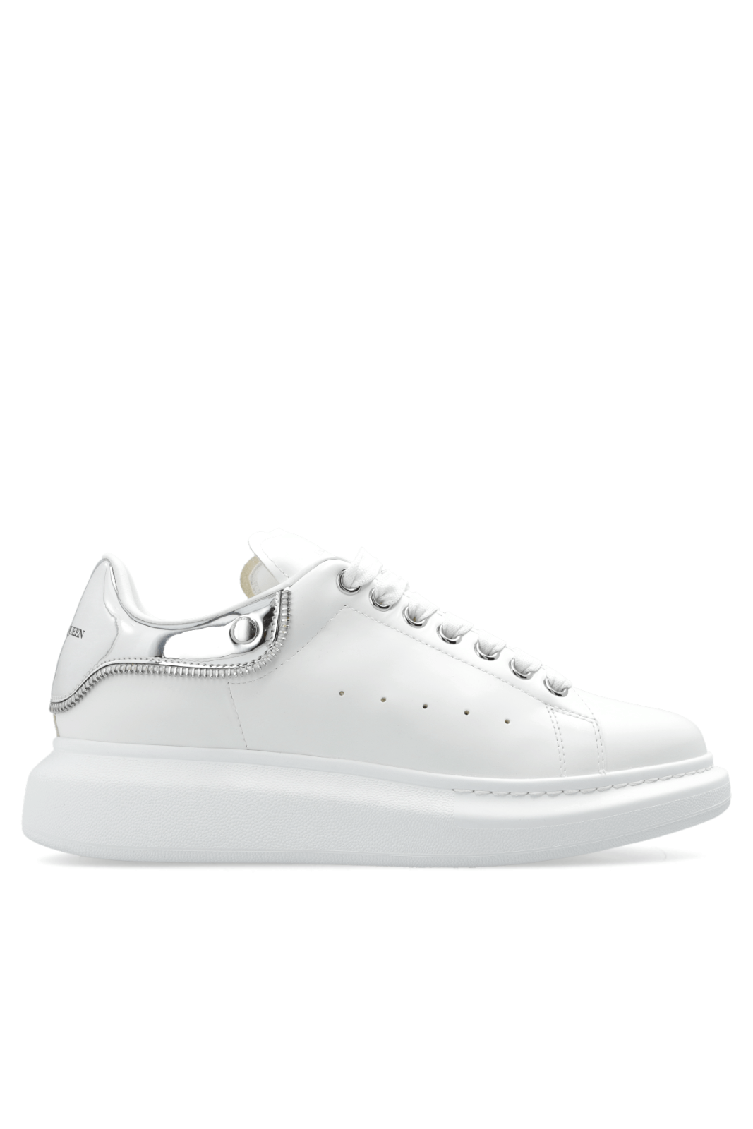 Alexander McQueen White Silver woman Sneakers with logo