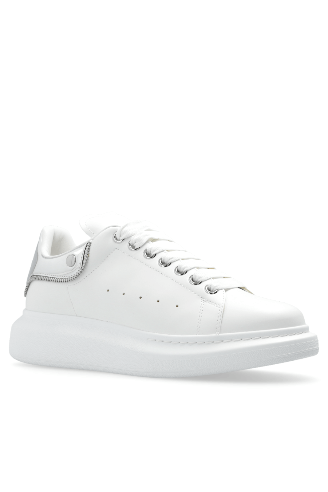 Alexander McQueen Oversized Sneakers  White Silver Woman with logo