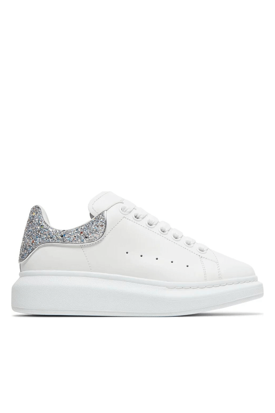 Alexander McQueen Wmns Oversized Sneaker White Silver Glitter