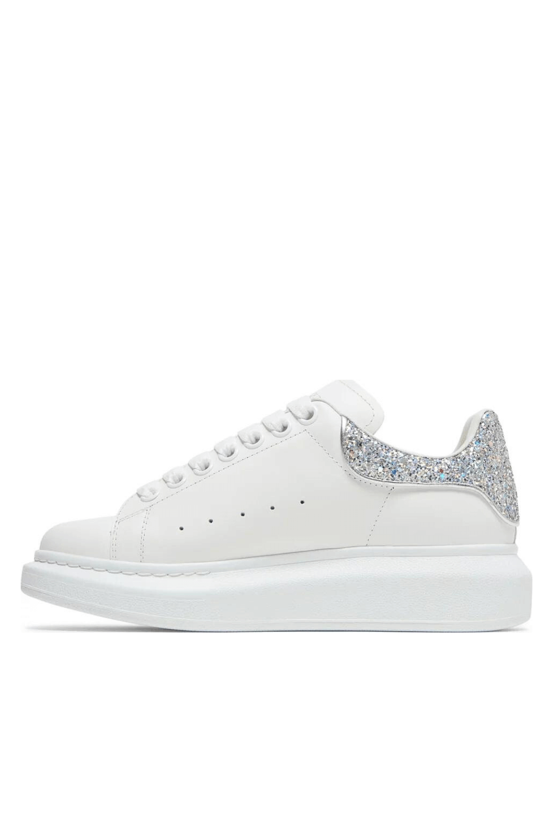 Alexander McQueen Wmns Oversized Sneaker White Silver Glitter