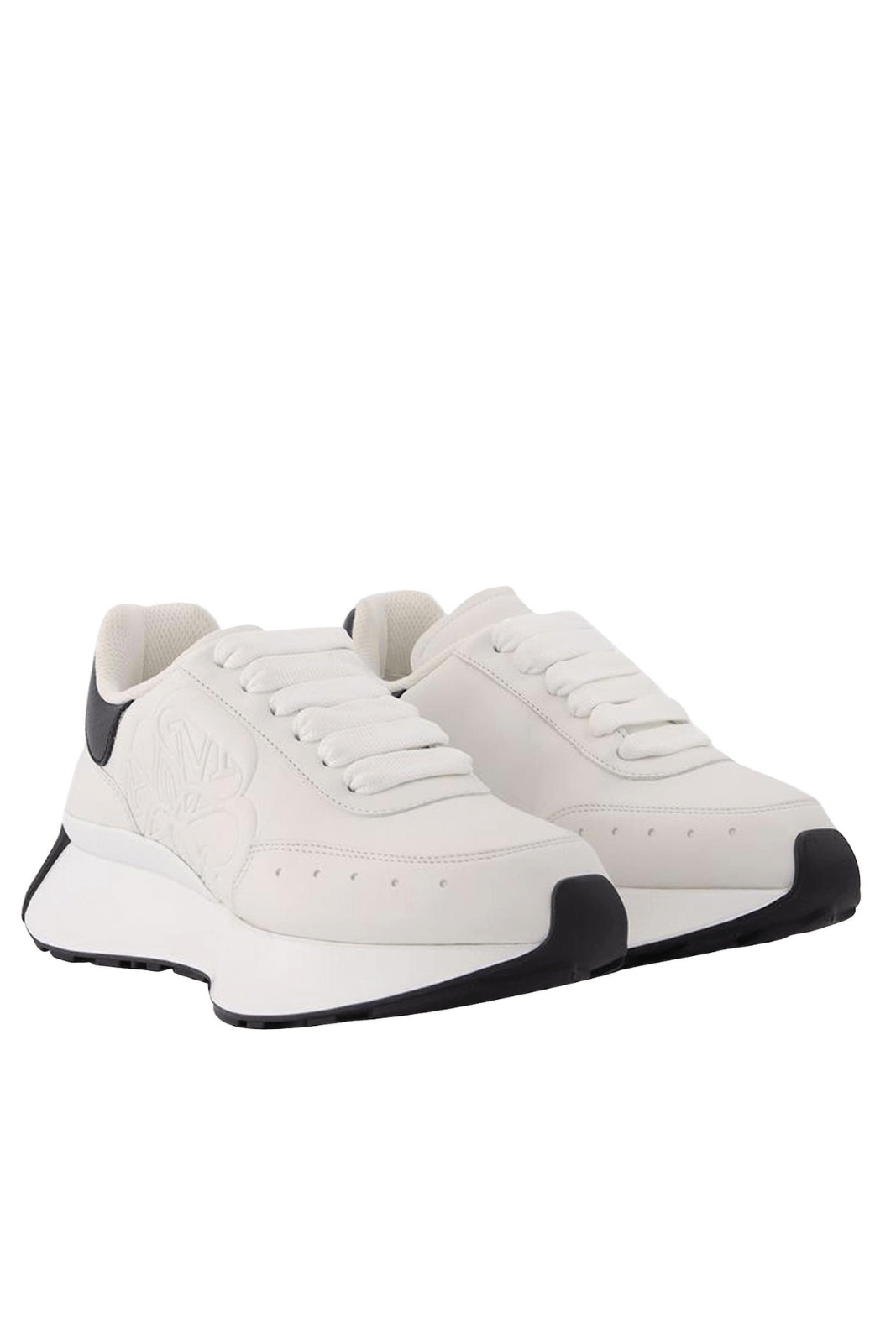 Alexander Mcqueen Sprint Runner Woman Sneakers in Black White Leather