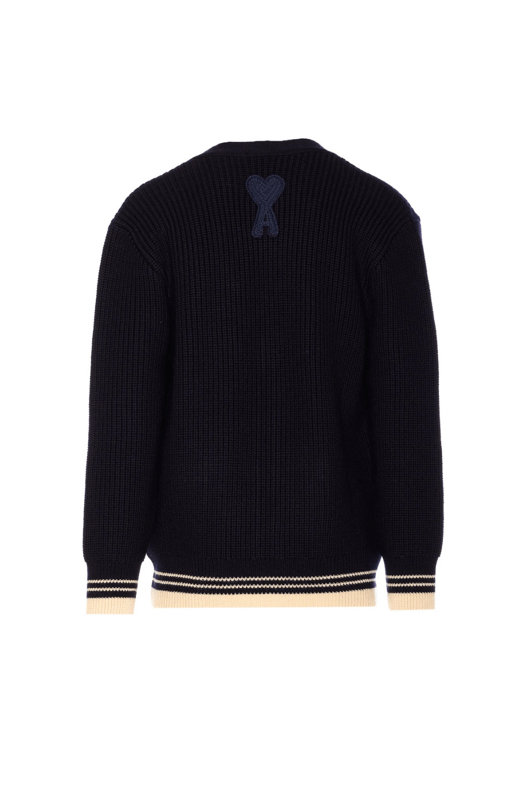 Ami Paris Logo Detailed Long Sleeved Knitted Men Cardigan
