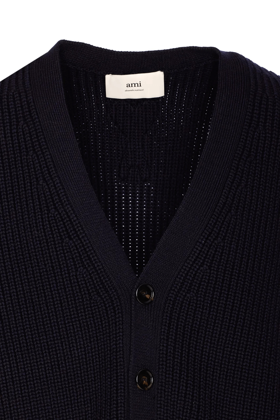 Ami Paris Logo Detailed Long Sleeved Knitted Men Cardigan