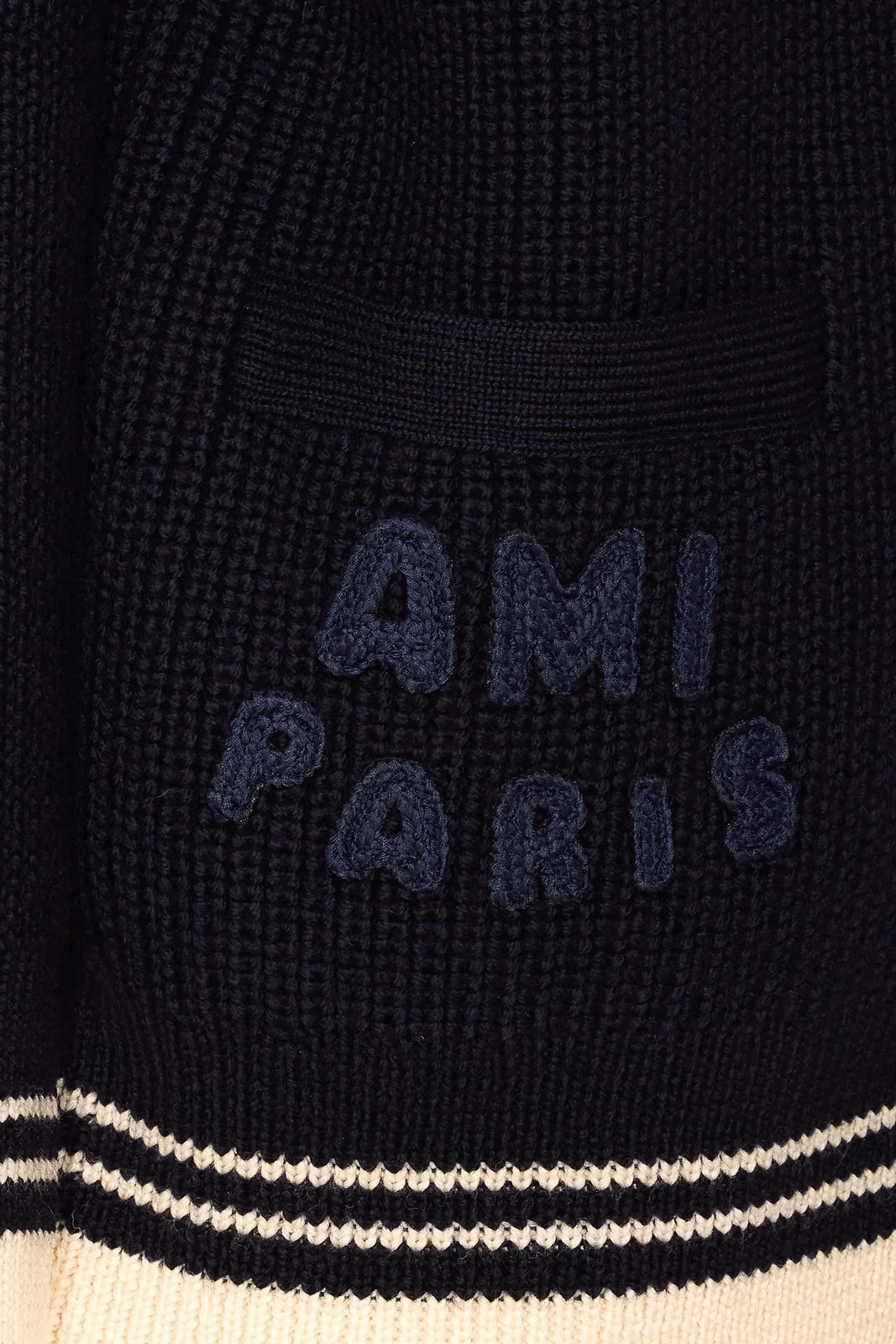 Ami Paris Logo Detailed Long Sleeved Knitted Men Cardigan
