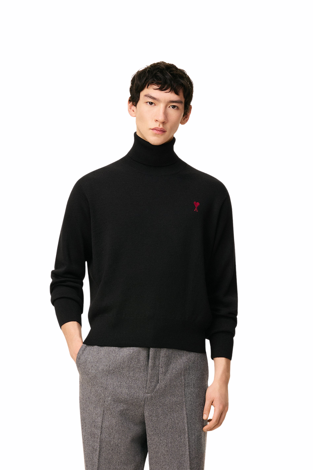 Ami Paris Ami de Coeur turtleneck black sweater