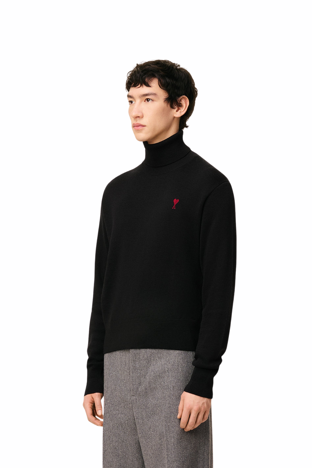 Ami Paris Ami de Coeur turtleneck black sweater