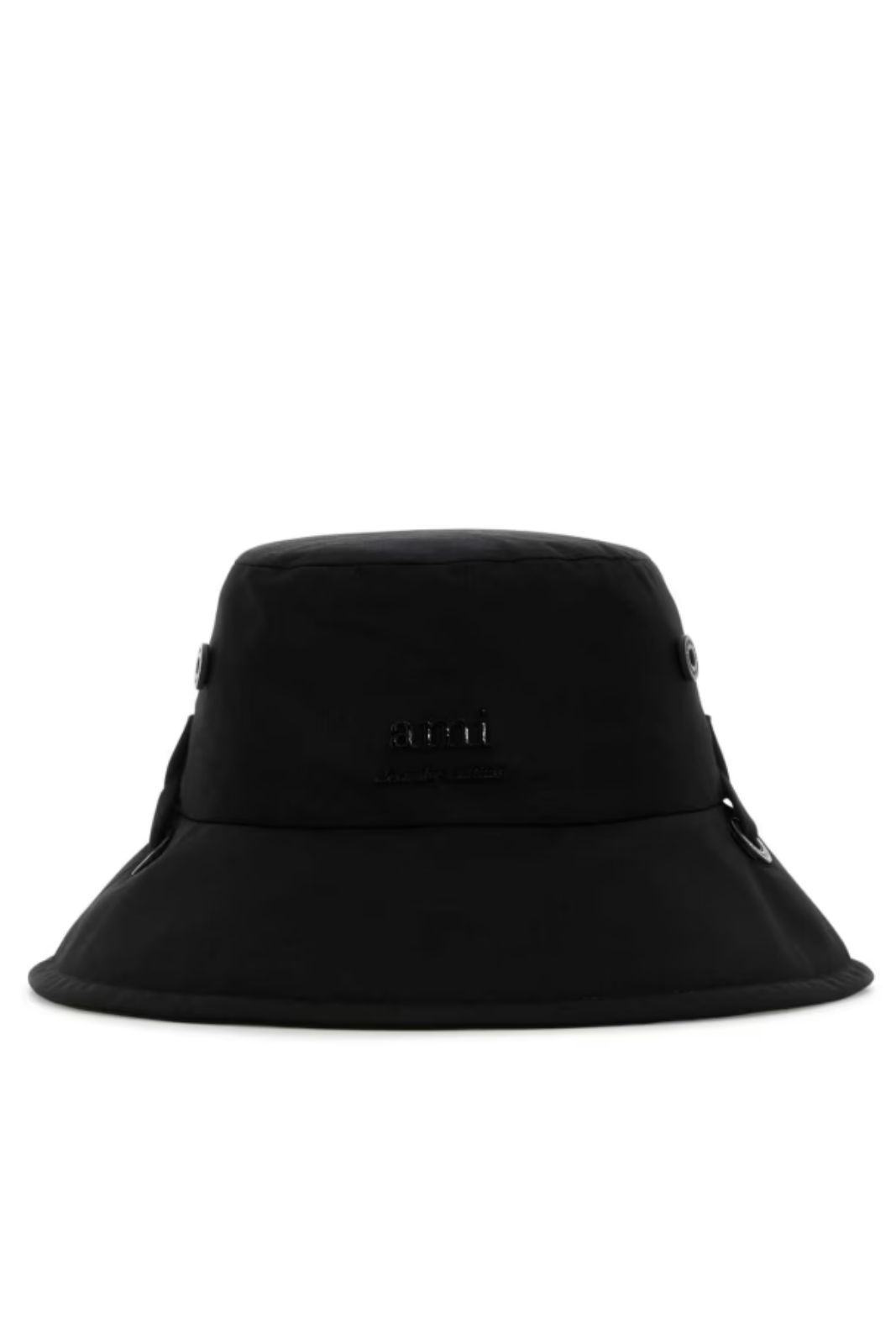 Ami Paris Men Black Polyester Bucket Hat
