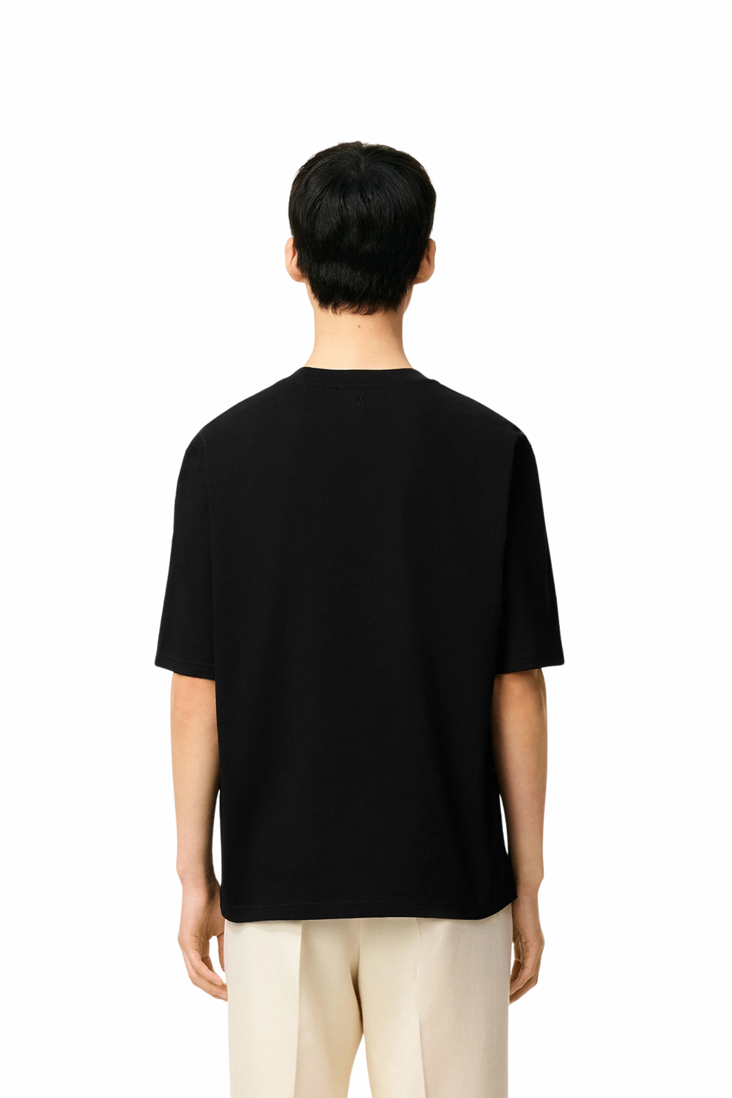 Ami Paris Black Cotton Ami De Coeur T-shirt