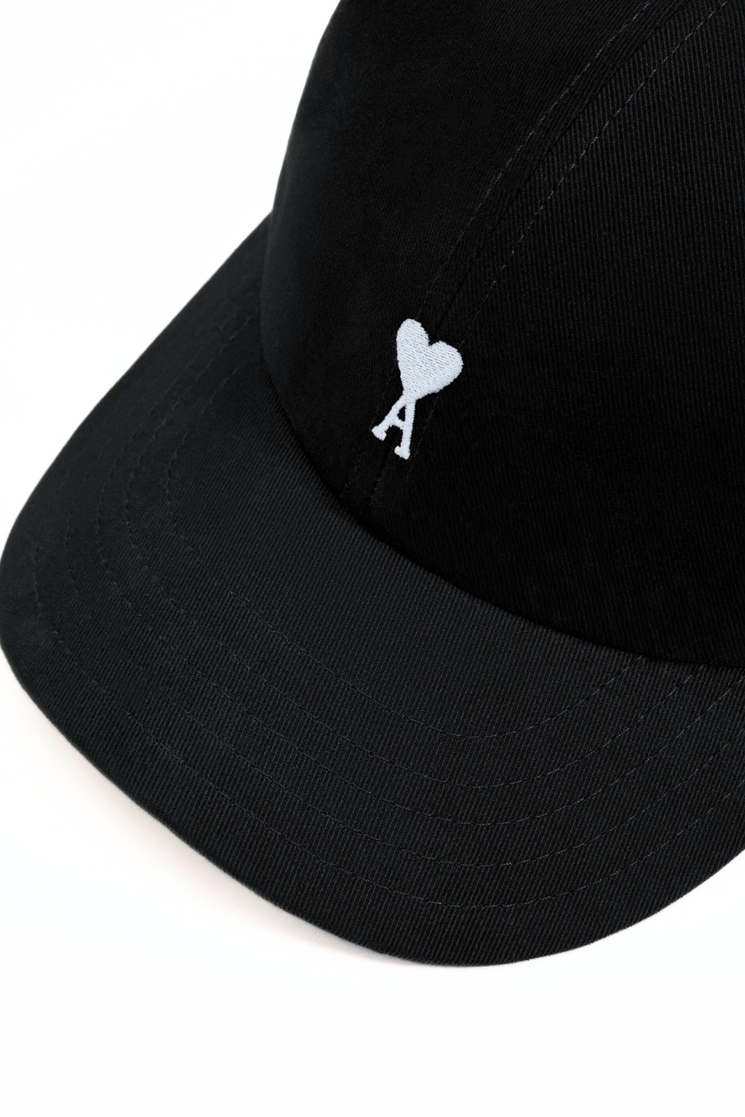 Ami Paris Black cotton cap with Ami de Coeur