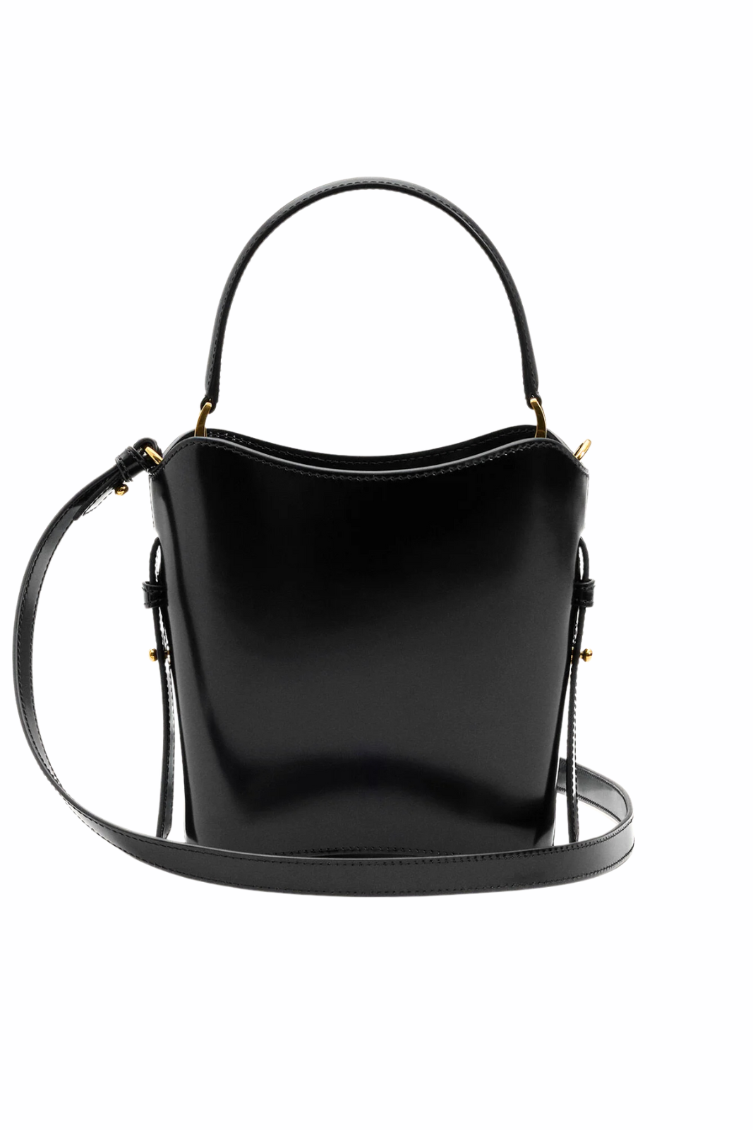 Ami Paris Black Leather Mini Paris Paris Bucket Bag