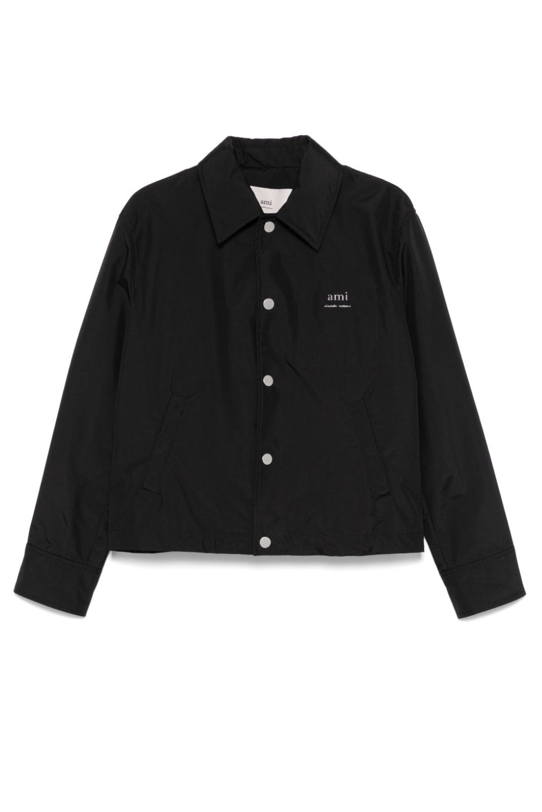 Ami Paris Black logo-lettering shirt jacket