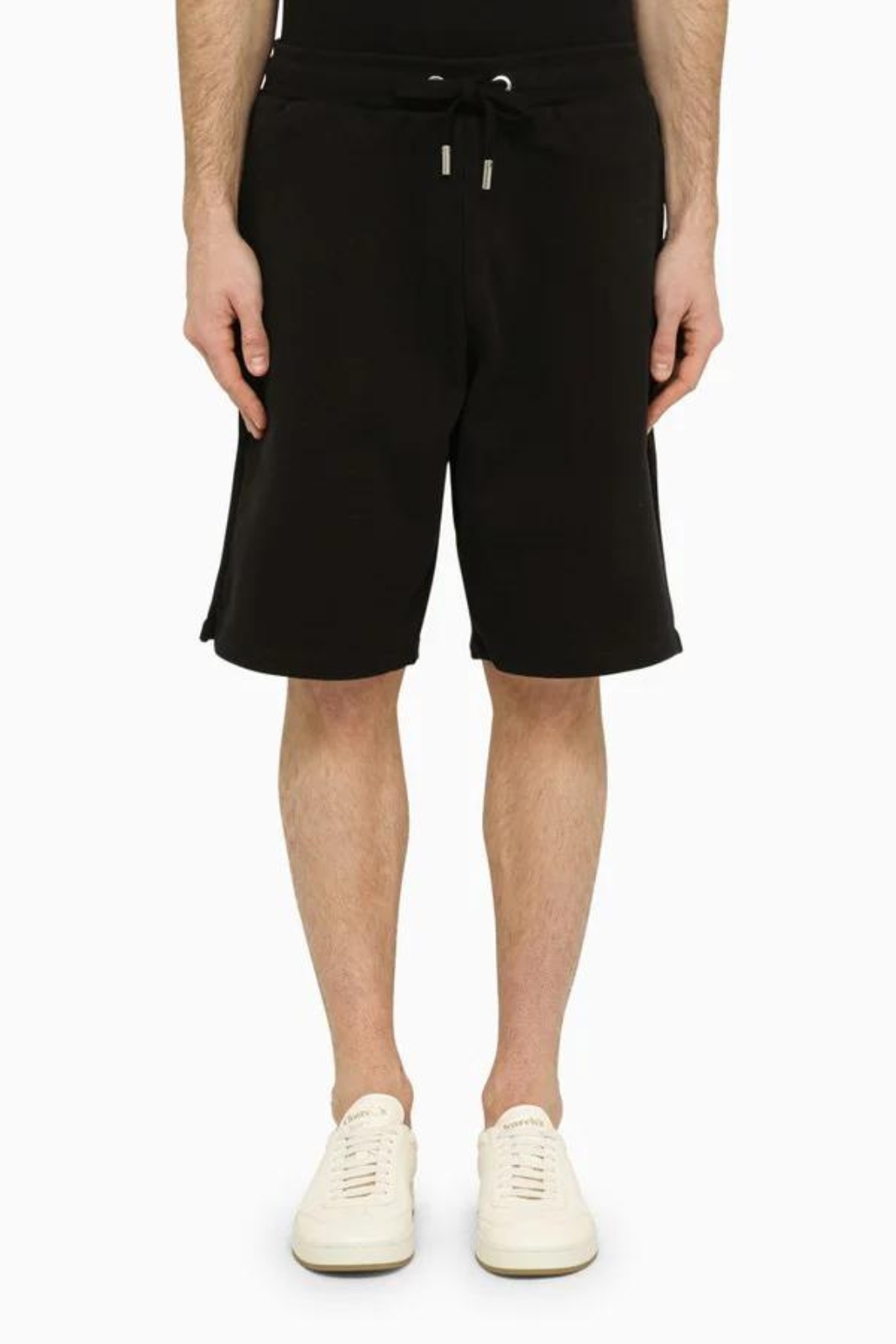 Ami Paris Black stretch cotton bermuda shorts in black