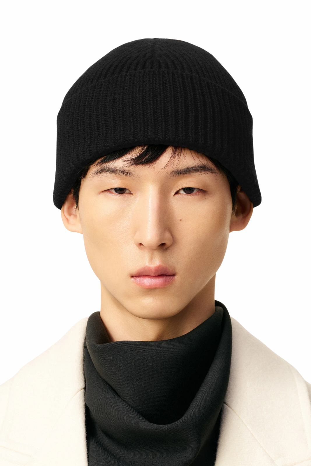 Ami Paris Black Wool Ami De Coeur Beanie