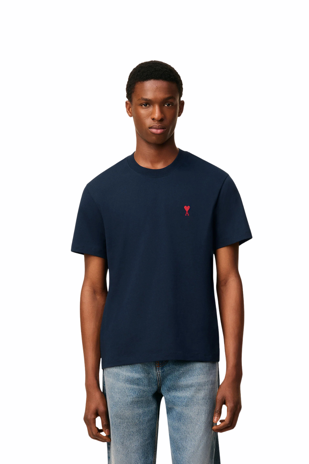 Ami Paris Navy Cotton Ami de Coeur T-Shirt