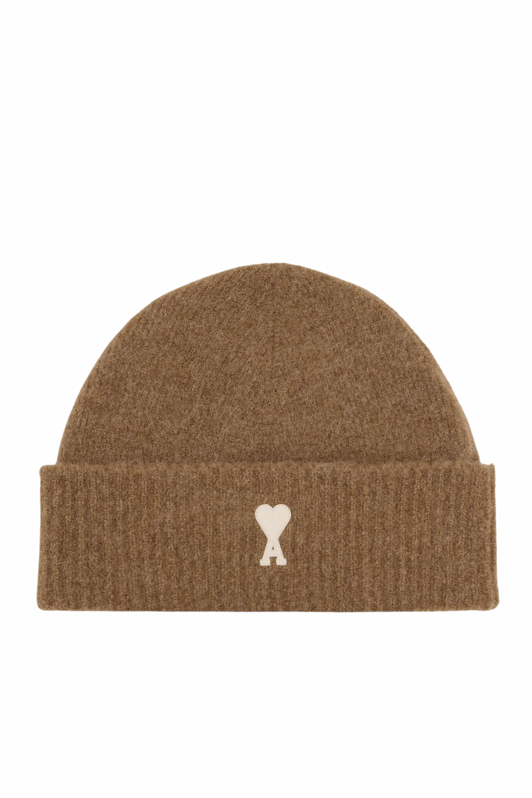 Ami Paris Brown Alpaca Striped Ami De Coeur Beanie
