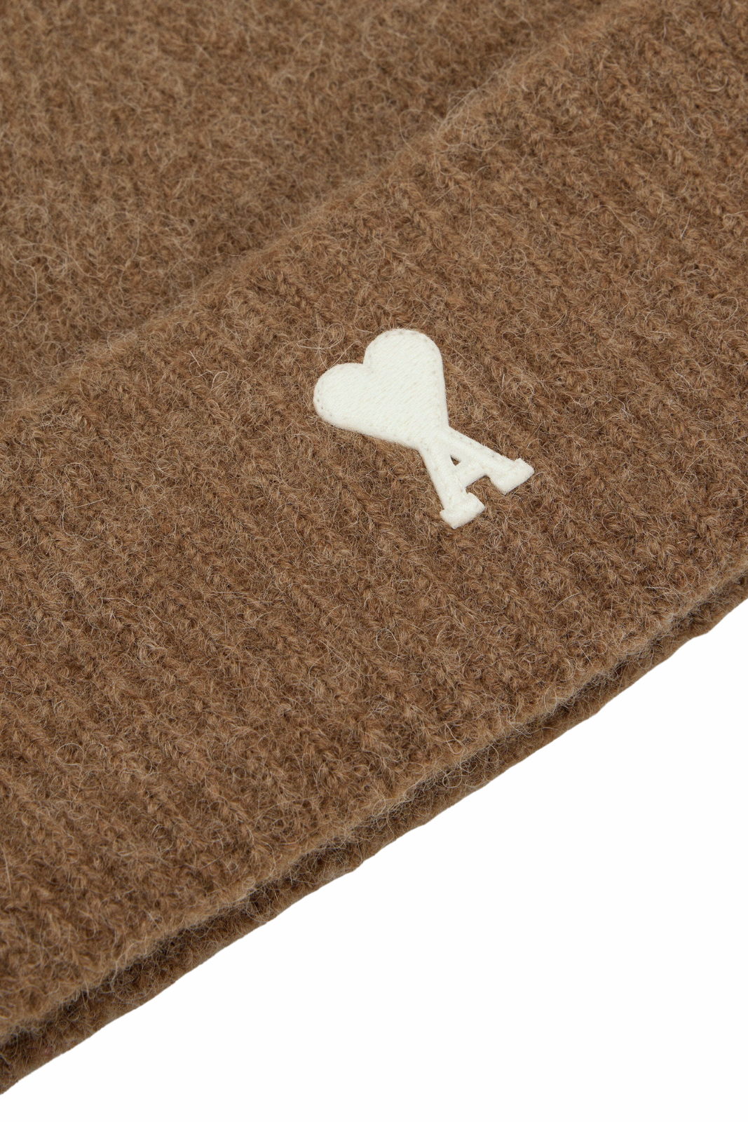 Ami Paris Brown Alpaca Striped Ami De Coeur Beanie