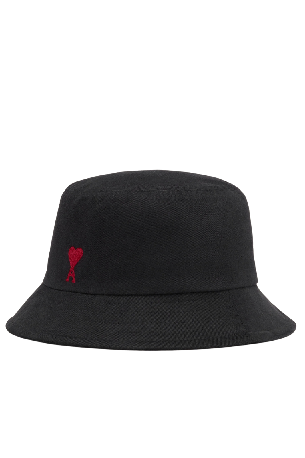 Ami Paris Black Cotton Ami de Coeur Embroidery Bucket Hat