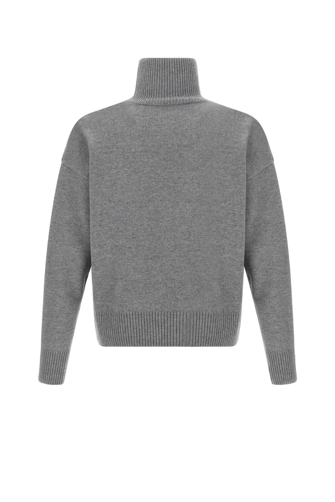 Ami Paris Puff logo Grey high neck sweater