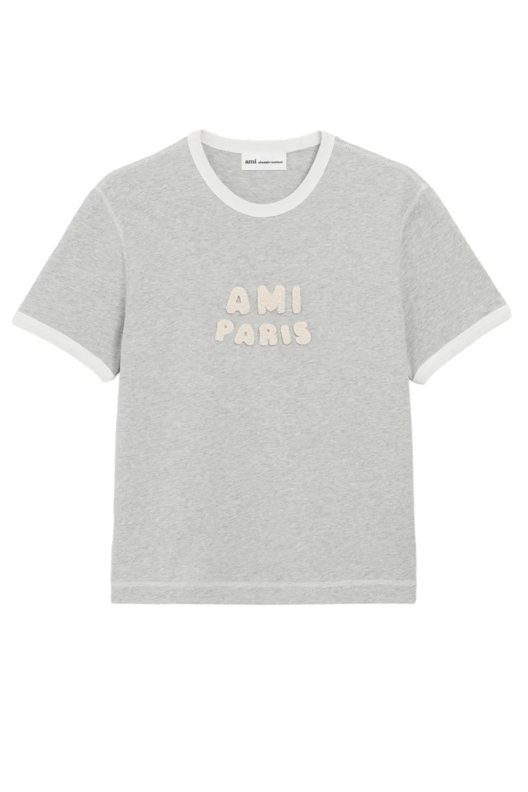 Ami Paris logo appliqué T-shirt Grey