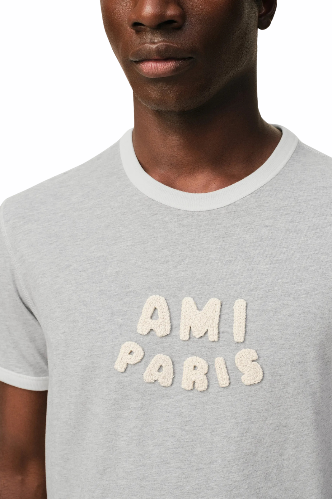 Ami Paris logo appliqué T-shirt Grey