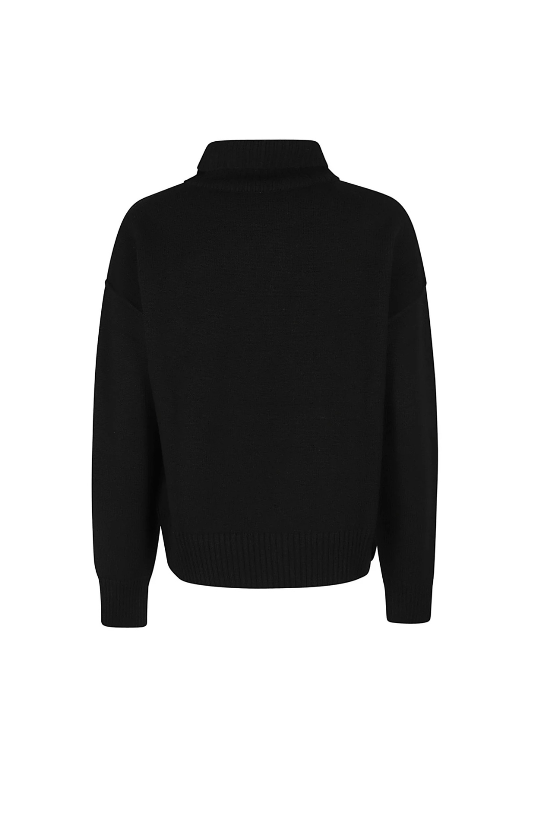 Ami Paris Roll-Neck Knitted Jumper black red for men