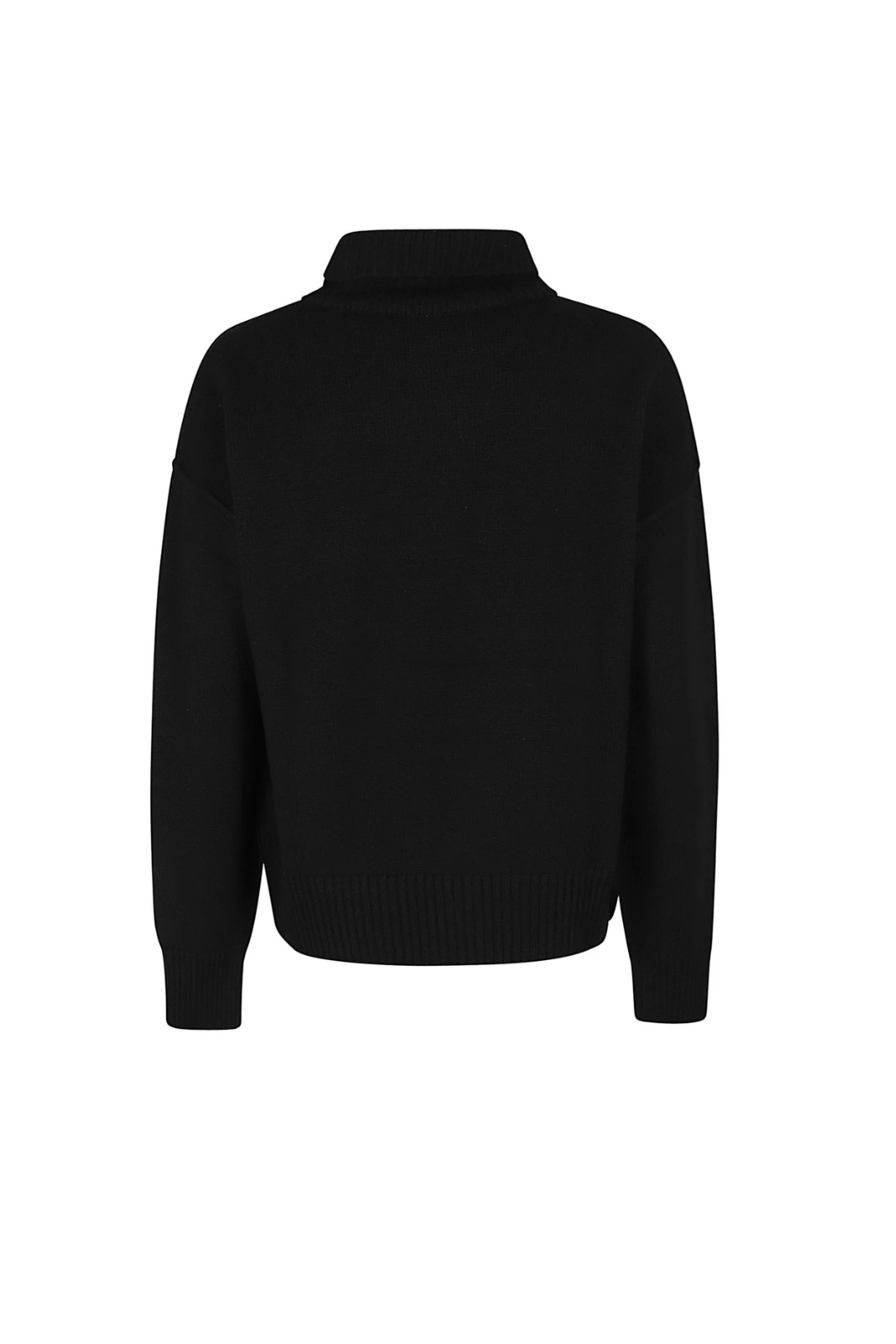 Ami Paris Roll-Neck Knitted Jumper black red