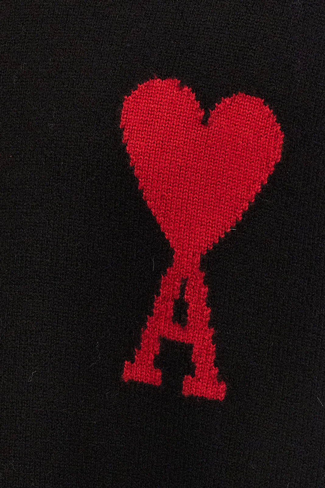 Ami Paris Roll-Neck Knitted Jumper black red for men