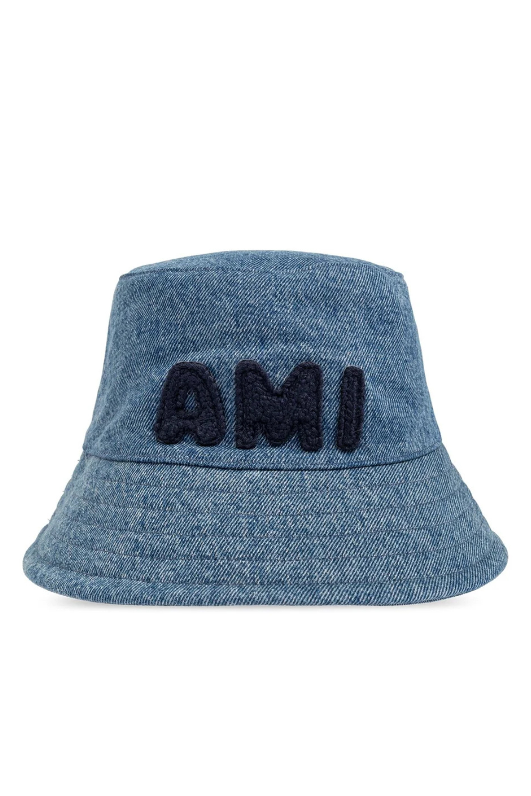 Ami Paris Logo Patch Denim Bucket Hat