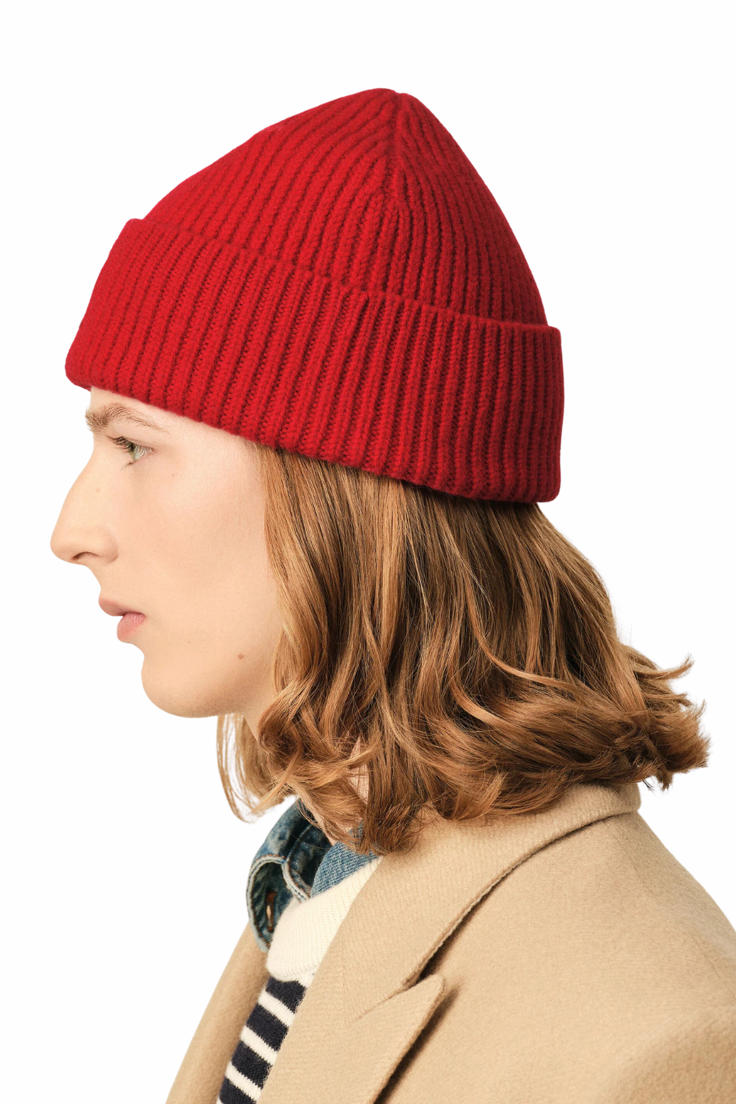 Ami Paris Men's Red wool beanie with Ami de Coeur