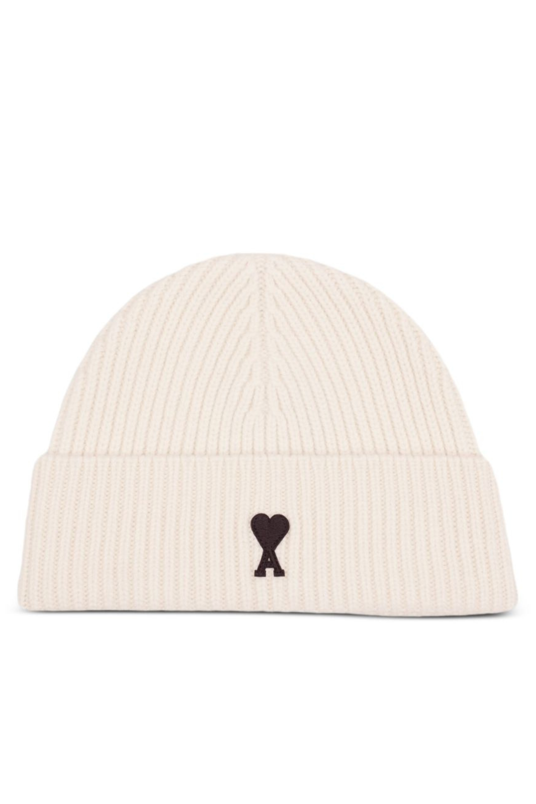 Ami Paris White Ami De Coeur beanie Hat