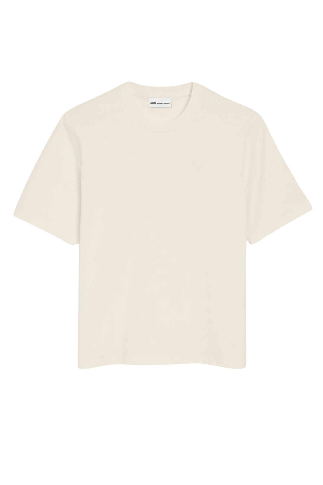 Ami Paris White Cotton Ami De Coeur Embossed T-shirt