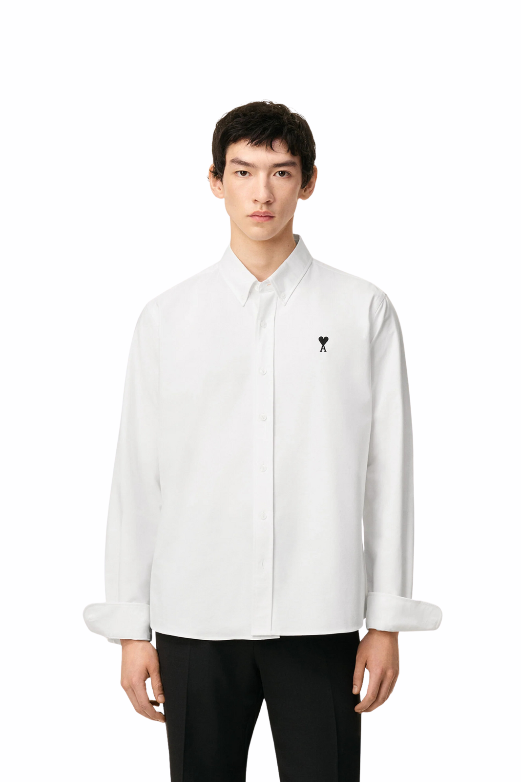 Ami Paris Ami de Coeur button-down white shirt in cotton oxford