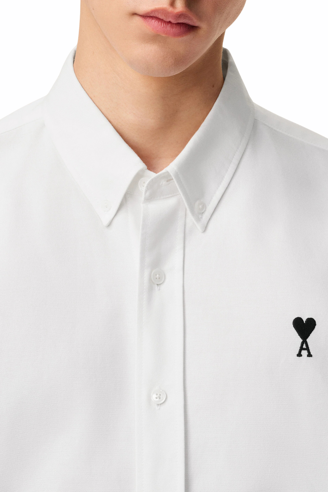 Ami Paris Ami de Coeur button-down white shirt in cotton oxford