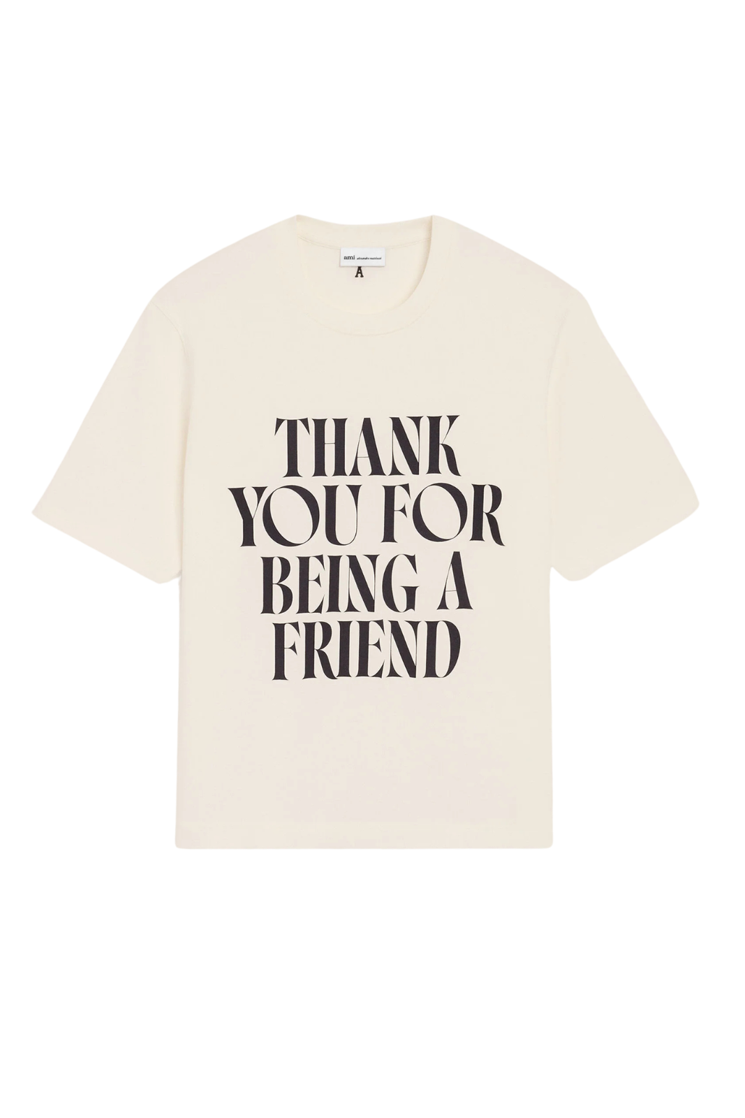 Ami Paris White Cotton Signature Print T-shirt