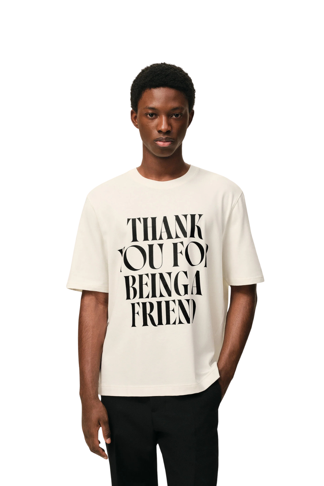 Ami Paris White Cotton Signature Print T-shirt