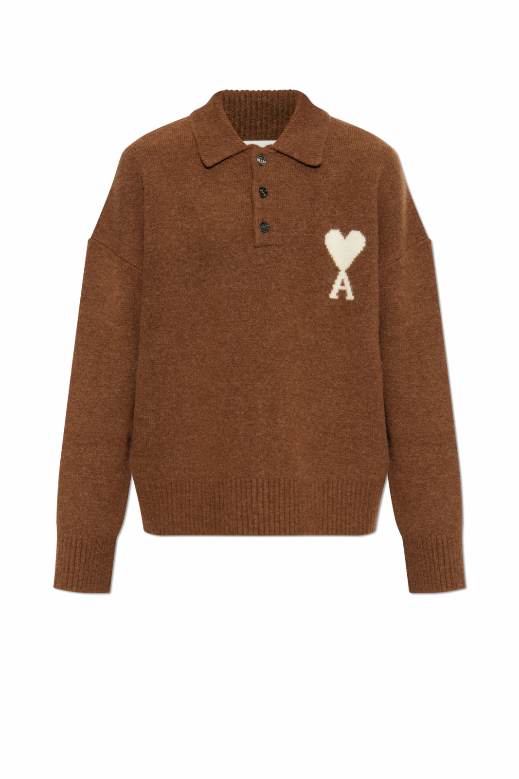 Ami Paris Ami Alexandre Mattiussi Brown Wool sweater with logo unisex