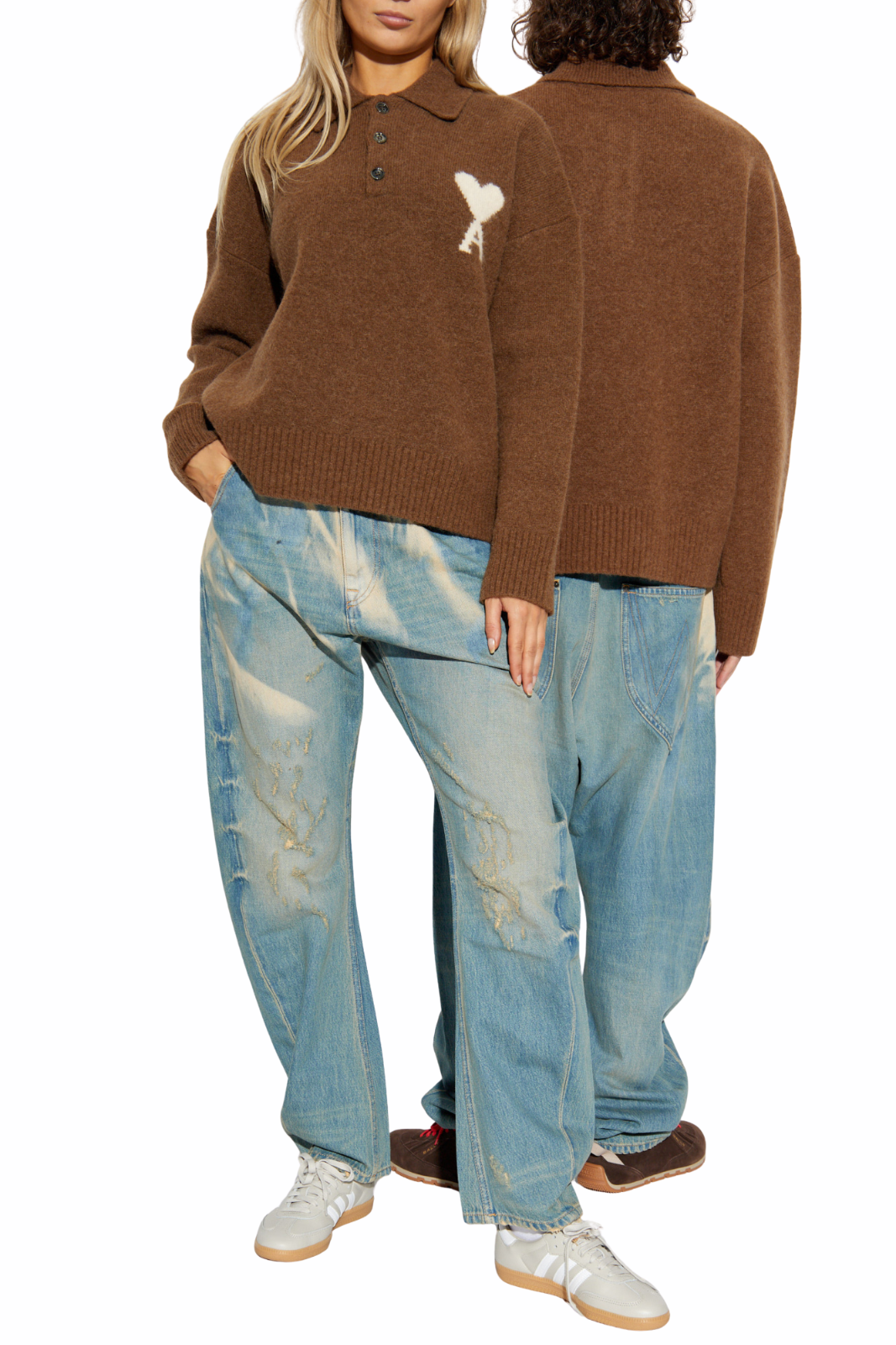 Ami Paris Ami Alexandre Mattiussi Brown Wool sweater with logo unisex