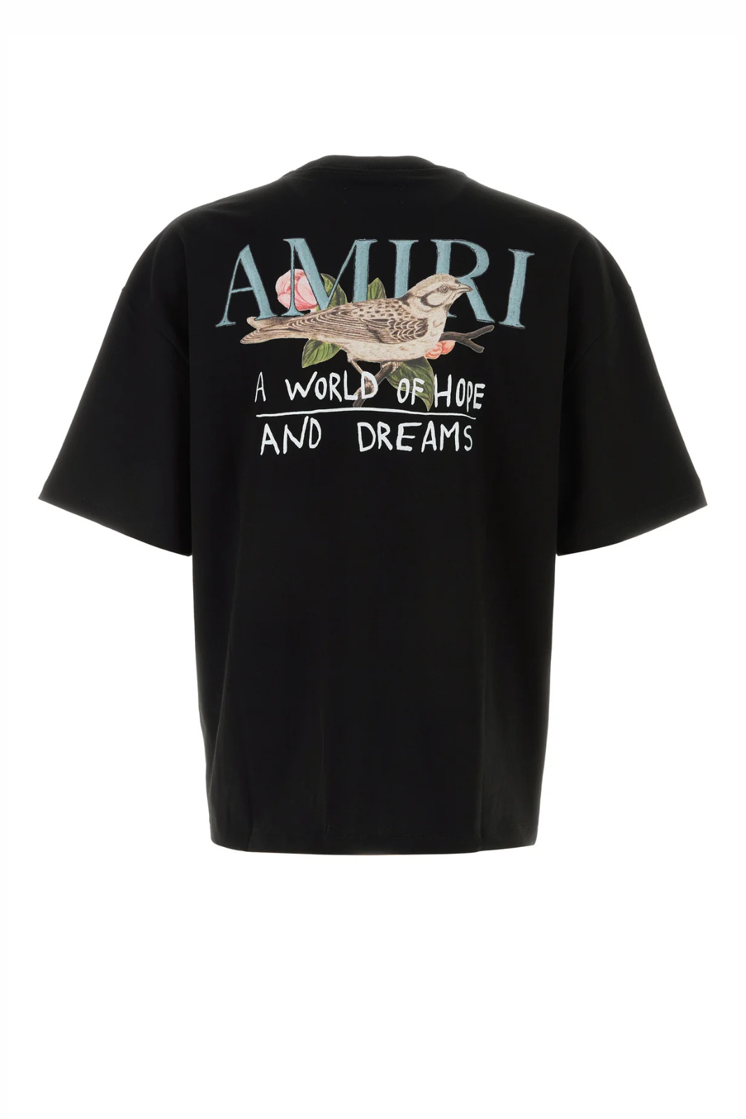 Amiri Black cotton oversize men t-shirt Hope and dreams os tee